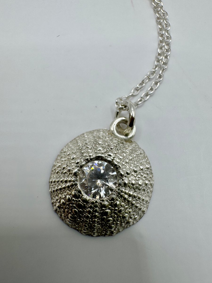 Silver sea urchin necklace 