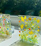 Handmade fused glass flower meadow tea-light shades - Image 2