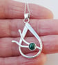 Malachite raindrop pendant with branches hallmarked sterling silver - Image 5
