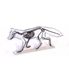 Skeleton Fox Glass Sculpture