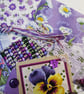 Mini purple and lilac slow stitching or junk journal kit for a beginner - Image 3
