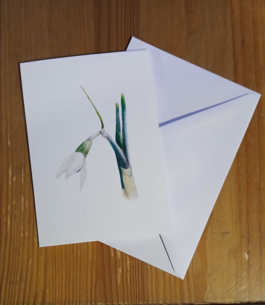 One Snowdrop hand made card