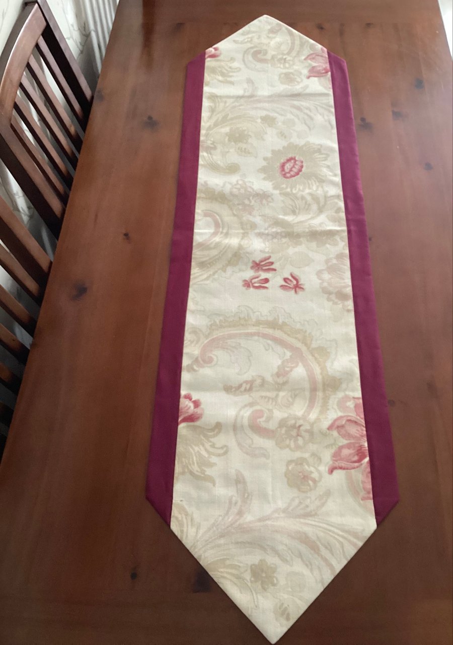 Table runner from Baroque Raspberry Laura Ashley fabric