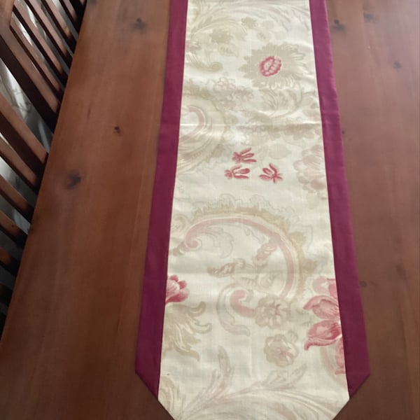 Table runner from Baroque Raspberry Laura Ashley fabric