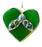Heart Stained Glass Suncatcher Nugget Green 008 - Image 1