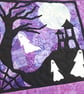 Ghosts Halloween Pattern Art Quilt Panel - Image 3