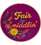 'Fair to Middlin'' Hand Embroidered Floral Wall Art - 7 inch - Image 3