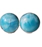 Larimar Studs Earrings Sterling Silver Jewellery Gift 12mm Round Rare Gemstone - Image 3