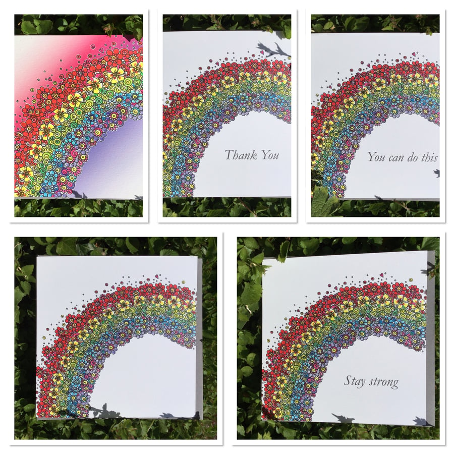 A set of 5 Rainbow cards 