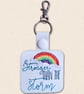 Stronger Than the Storm Keyring - Embroidered Positive Rainbow Bag Charm - Image 4