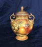 Worcester Fruit . Handpainted bone china lidded vase by Christopher Hughes  - Image 3