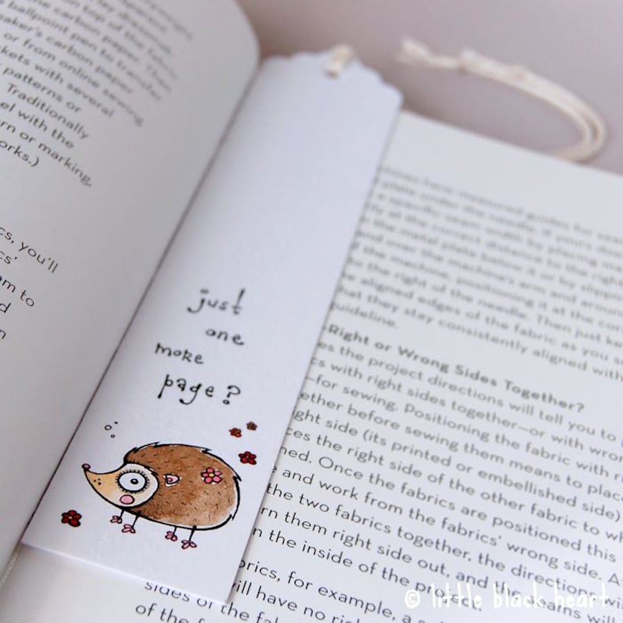 little hedgehog bookmark