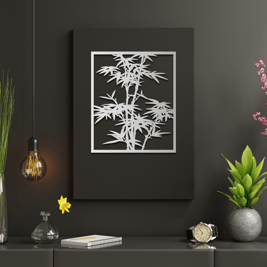 Wooden Bamboo Tree Art, Large Wall Decor, Home,... Folksy