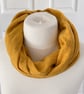 Mustard Gold with Gold Speckles Infinity Scarf, 100% cotton 