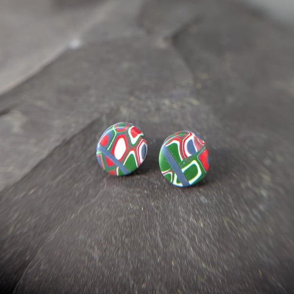 Green and red studs