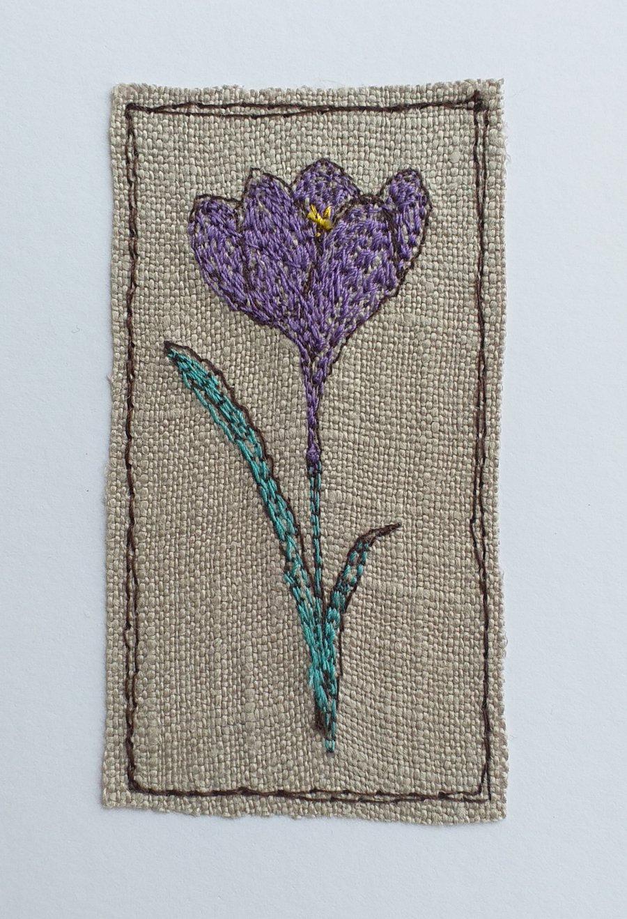 Embroidered Crocus 1 Card