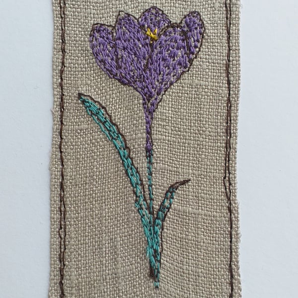 Embroidered Crocus 1 Card