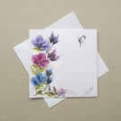 floral hand painted blank greetings card ( ref FA23 C6 )