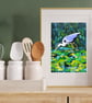 Bird art print Heron acrylic painting  - Image 3