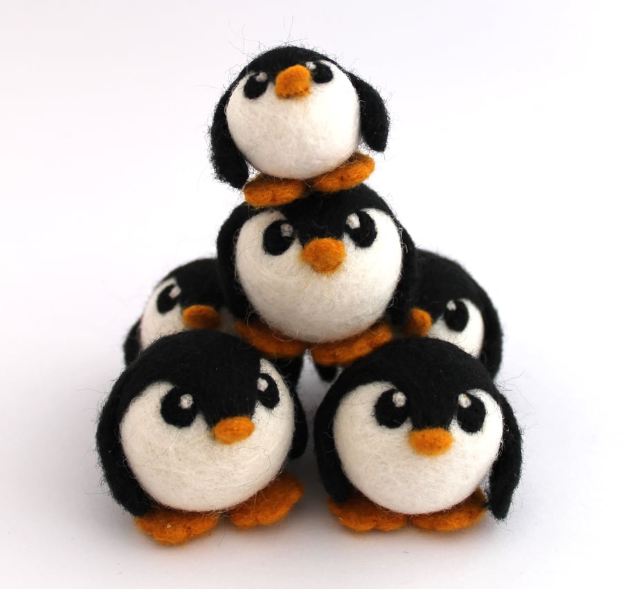 Needle Felted Penguin Ornament