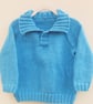 Aran Weight Hand Knitted Childs Jumper with Collar, Gift Ideas for Children - Image 5