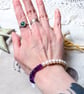 Amethyst & Pearl Celestial Gemstone Bracelet - February & June Birthstone - Image 10