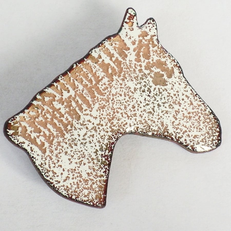 brooch - white horsehead 4