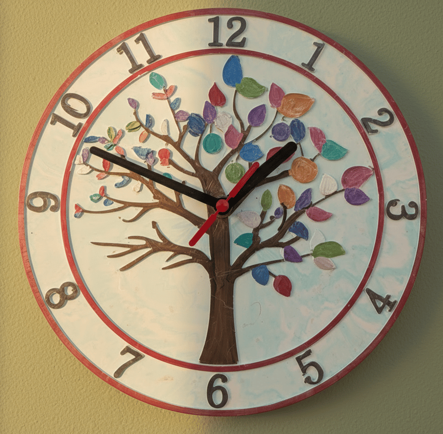 Handmade and Hand Painted Tree of Life Wall clock Made to order