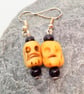 Halloween Bone Skull And Black Bead Earrings, Halloween Earrings, Gift for Her - Image 6