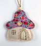 Fairy House Hanging Decoration - Fabric Mushroom - Image 2