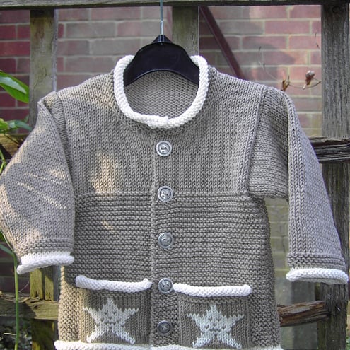 Little Star - Knitting Pattern in pdf for baby's cardiganjacket