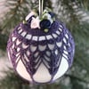 Christmas bauble white and navy vintage style, U4