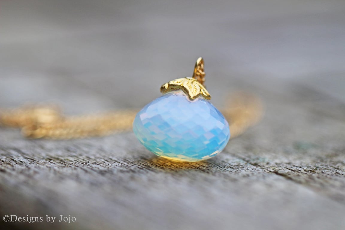 Opalite Briolette Pendant Necklace