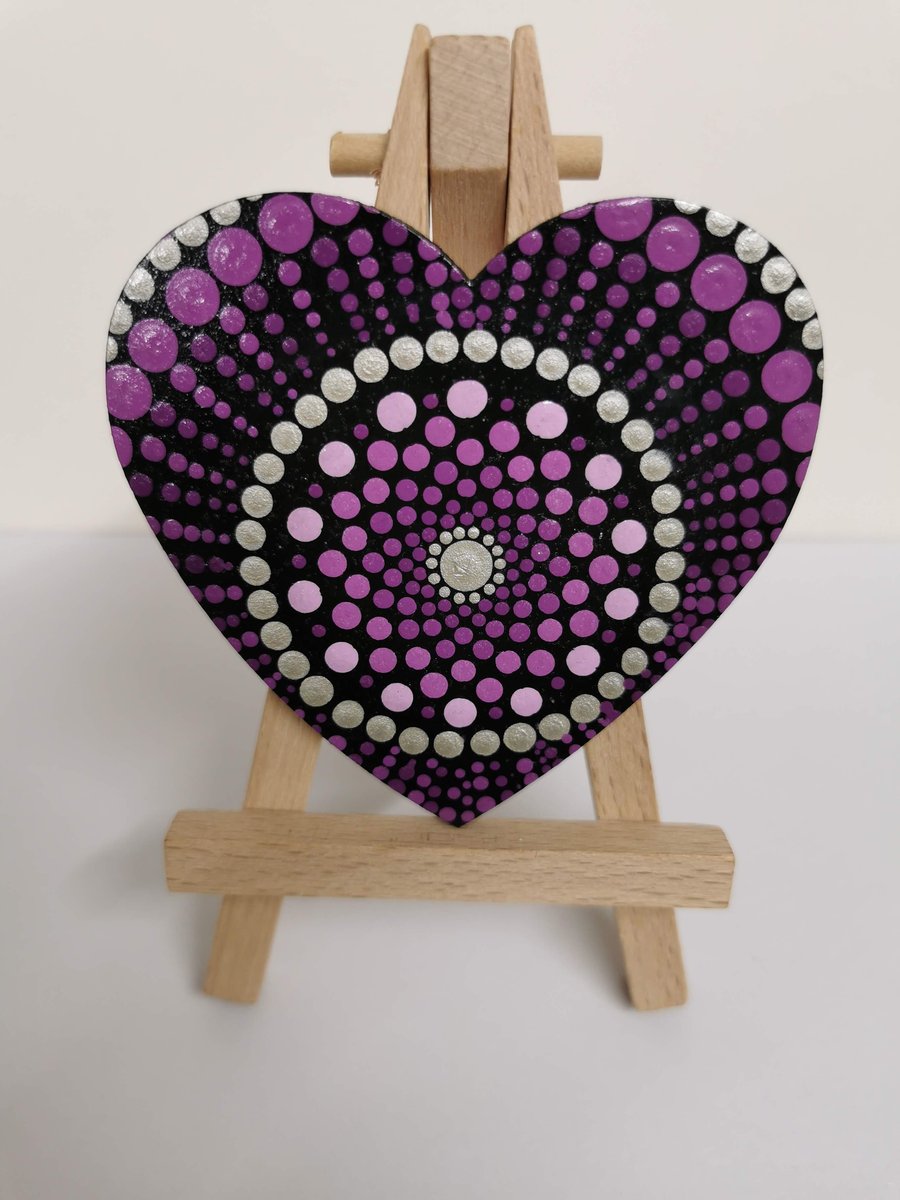 Hand painted shades of pink heart mandala Magnet