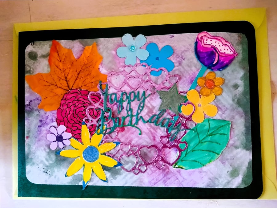 Happy Birthday Floral, Elegance Large Card 2