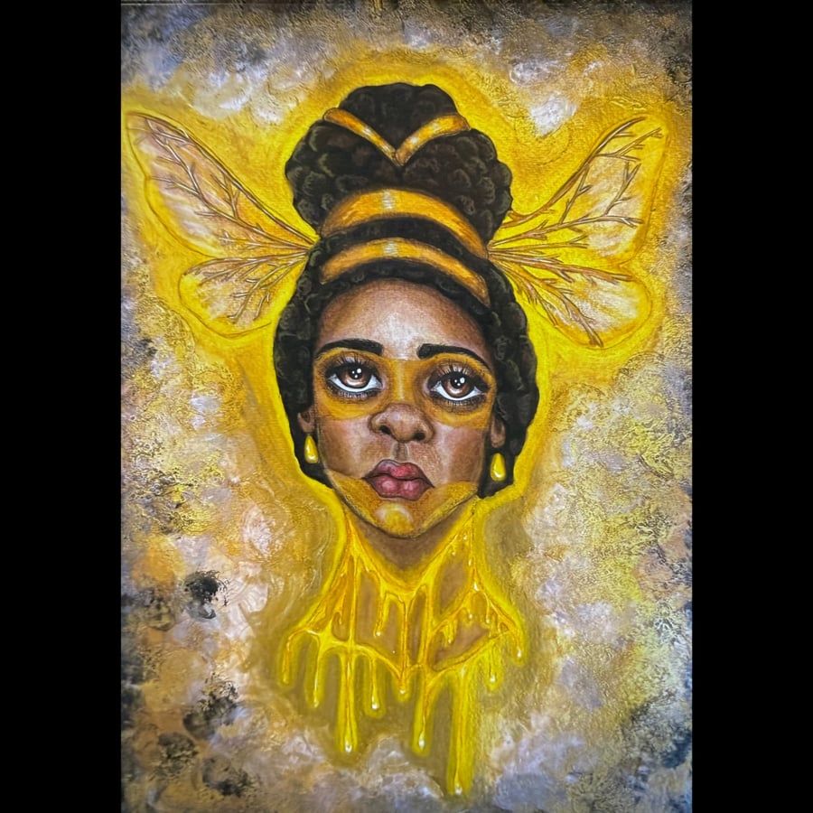 Mellifluous – Giclée Fine Art Bee Goddess Print - Pop Surrealism