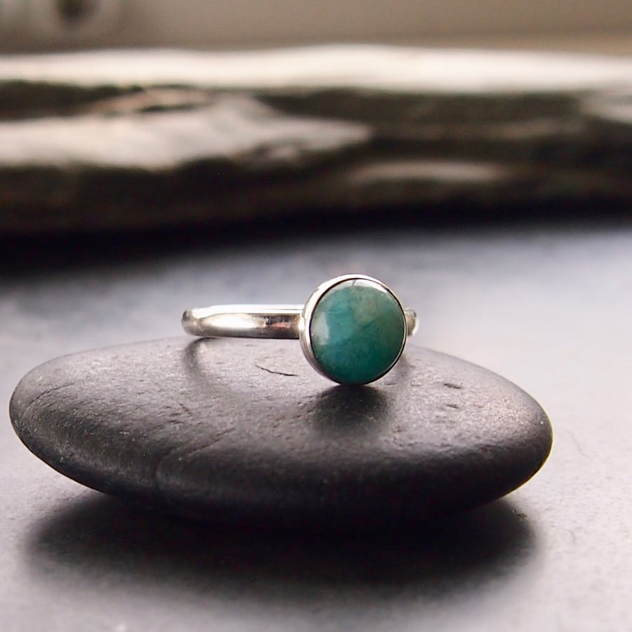 Sterling Silver and Amazonite Ring