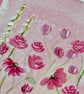Blank greeting card, hand painted mixed media floral, original artwork.  - Image 5