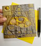 Christmas abstract golden patterned tree printed greetings card.   - Image 2