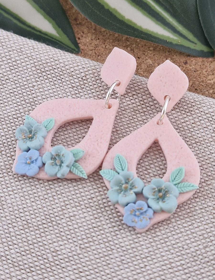 Flower Polymer Clay Earrings: Floral