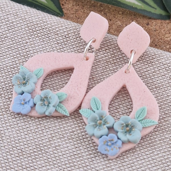 Flower Polymer Clay Earrings: Floral