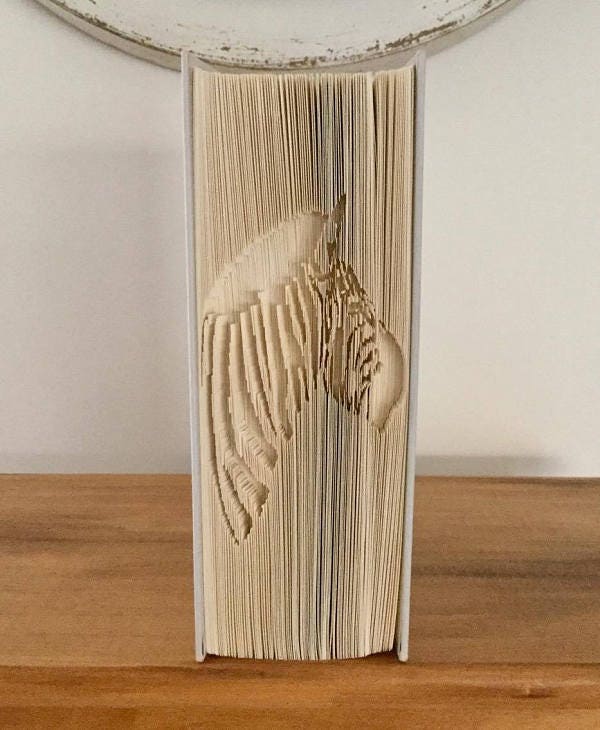 Zebra Head, Face CUT & FOLD Book Folding Pattern - EMAILED PDF PATTERN