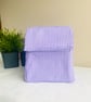 Purple and White Gingham Handmade Insulated Lunch bag  - Image 3