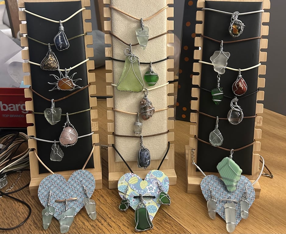 Sea Glass, Beads and Wire Wrapping
