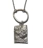 Handmade Sterling Silver Pendant – Reticulated silver Rectangle drop pendant - Image 5