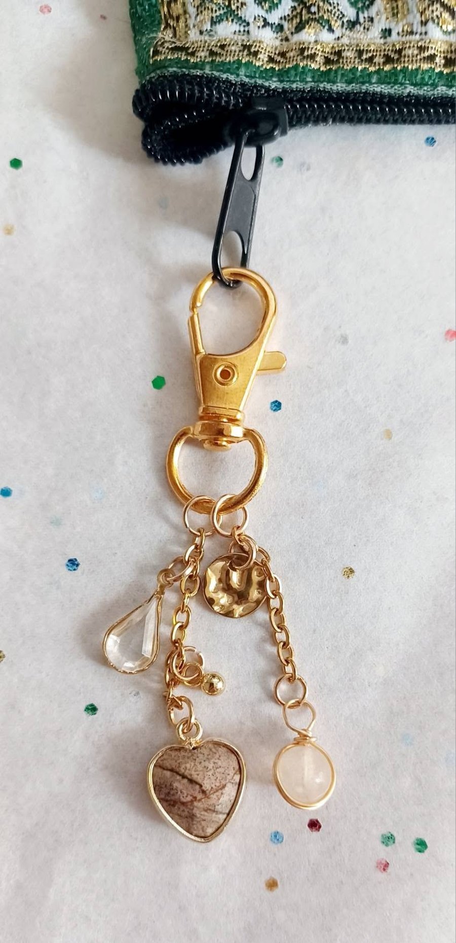 Handmade Stone Bag Charm