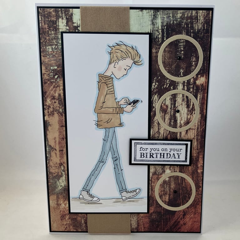 Neutral tones teenager birthday card