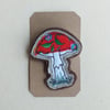 Brooch with Embroidered Toadstool