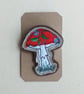 Brooch with Embroidered Toadstool