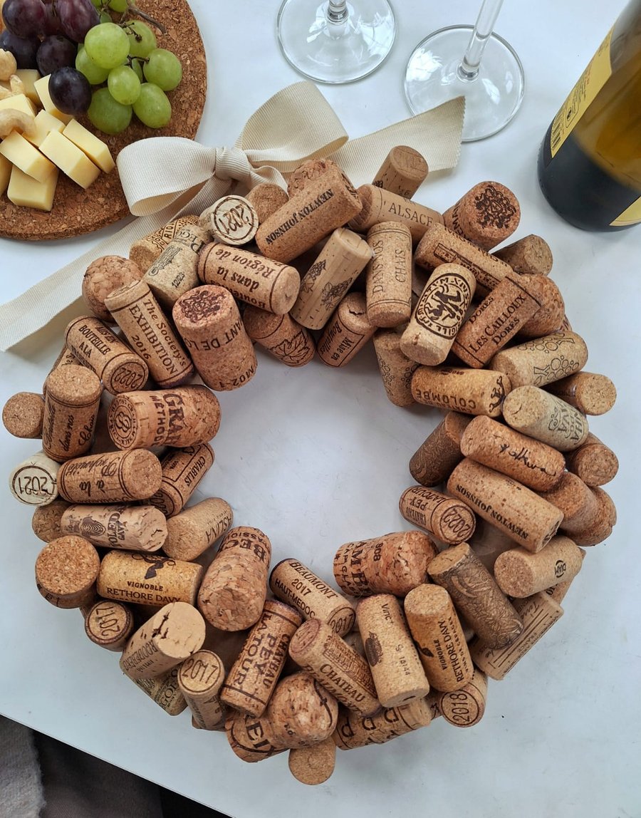 Wine cork wreath